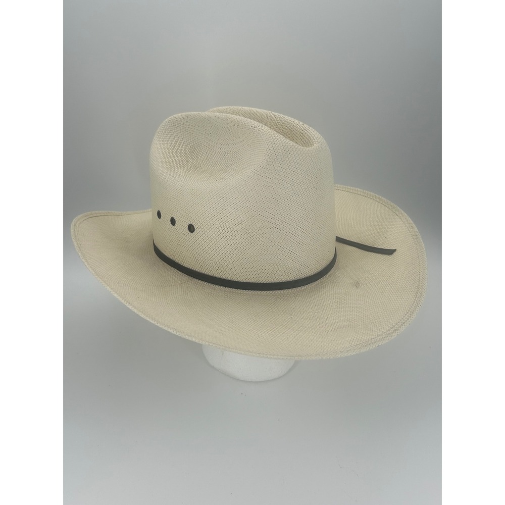 Vintage Resistol 4X Shantung Panama Cowboy Hat 6 7/8 Long Oval Texas USA Western